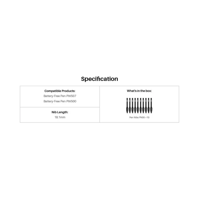 Spare tips HUION PN05 10 pcs. for PW500/PW507 pens - Аксесоари за графични таблети<<<Лаптопи таблети и