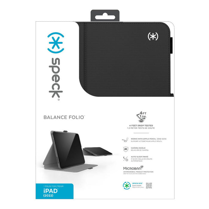 SPECK BALANCE FOLIO TABLET CASE FOR APPLE IPAD 10.9/11'' 2022/2025 BK compatible with Apple Pencil 1s