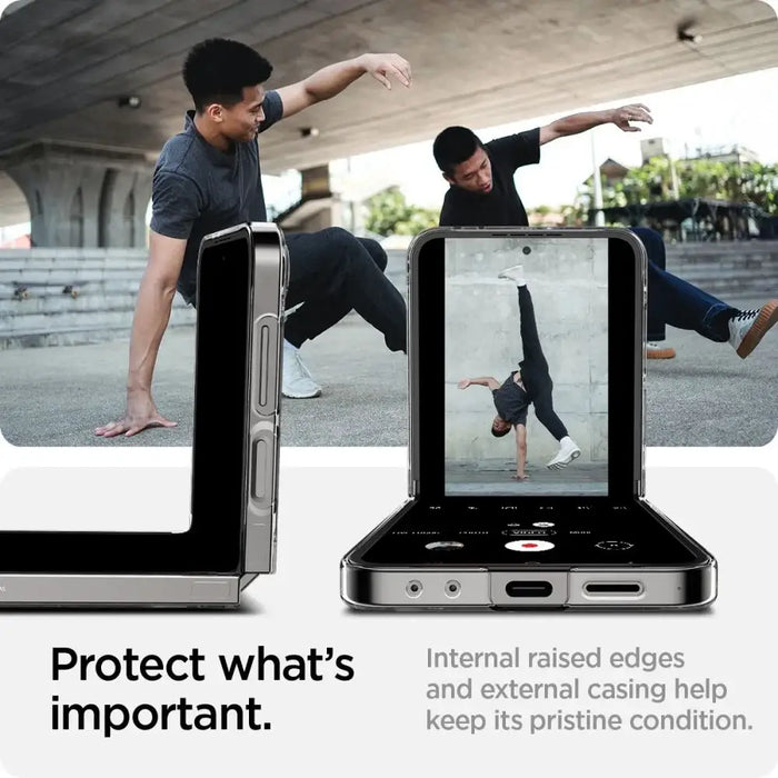 Spigen Airskin Case for Samsung Galaxy Z Flip 6 - Dark Gray (Zero One Pattern) - Cell phone cases and covers<<<HurtelXML