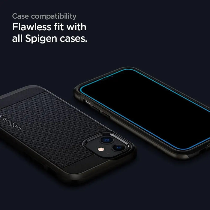 Spigen ALM Glass FC Tempered Glass for iPhone 12 / iPhone 12 Pro - Black 2 pcs. - Cell phone tempered glass<<<HurtelXML