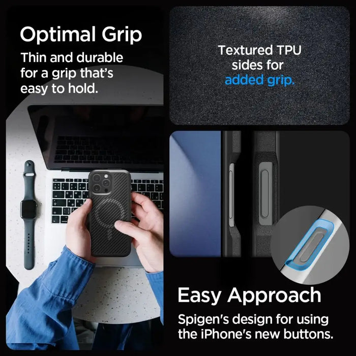 Spigen Core Armor Mag Case with MagSafe for iPhone 16 Pro Max - Matte Black - Cell phone cases and covers<<<HurtelXML