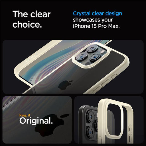 Spigen Crystal Hybrid Case for iPhone 15 Pro Max - Clear Beige - Cell phone cases and covers<<<HurtelXML