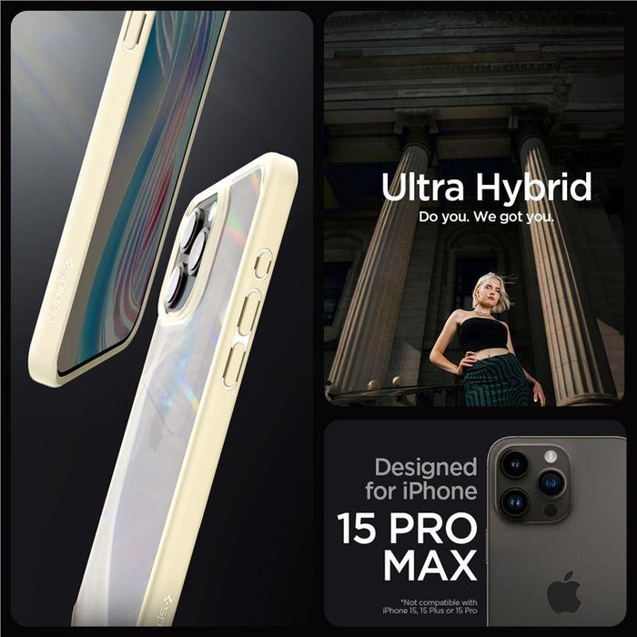Spigen Crystal Hybrid Case for iPhone 15 Pro Max - Clear Beige - Cell phone cases and covers<<<HurtelXML