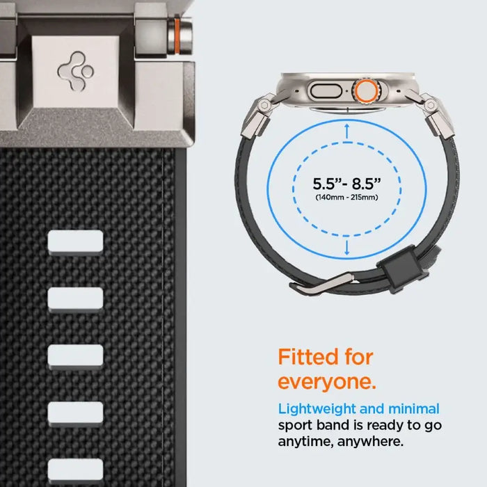 Spigen Durapro Armor Strap for Apple Watch 4/5/6/7/8/9/SE/ Ultra (42/44/45/49 mm) - Black - Cell phone cases