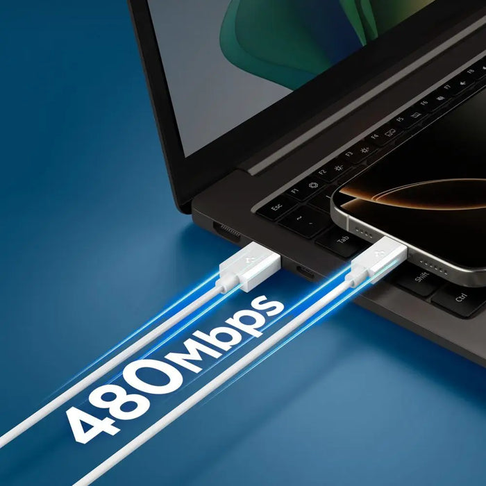 Spigen EB6010AC USB-A / USB-C 60W Cable 100 cm - White - Cables and tapes<<<HurtelXML