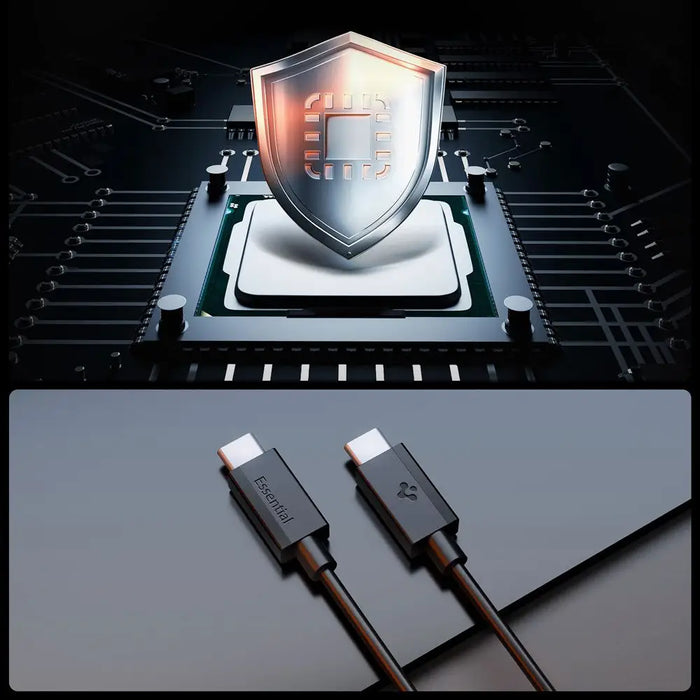 Spigen EB6020CC 60W Cable + USB-C / USB-C Cable 200 cm - Black - Cables and tapes<<<HurtelXML