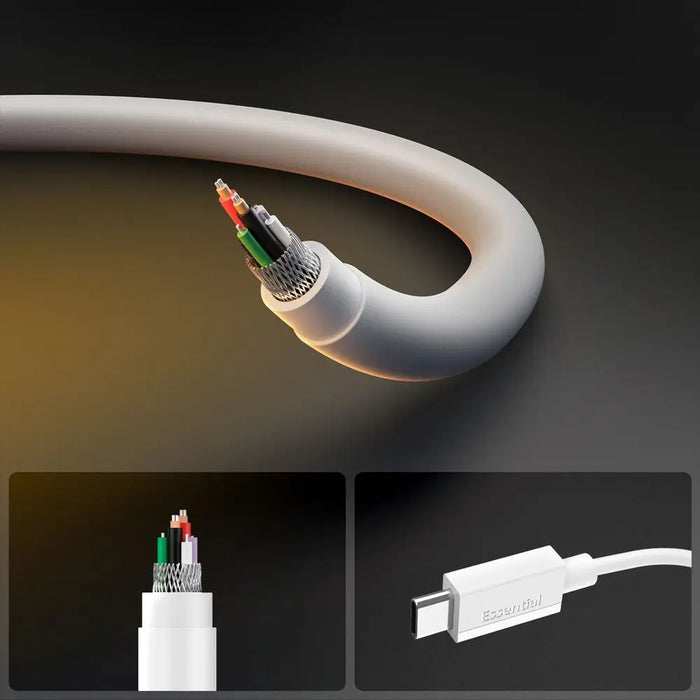 Spigen EB6020CC 60W Cable + USB-C / USB-C Cable 200 cm - White - Cables and tapes<<<HurtelXML