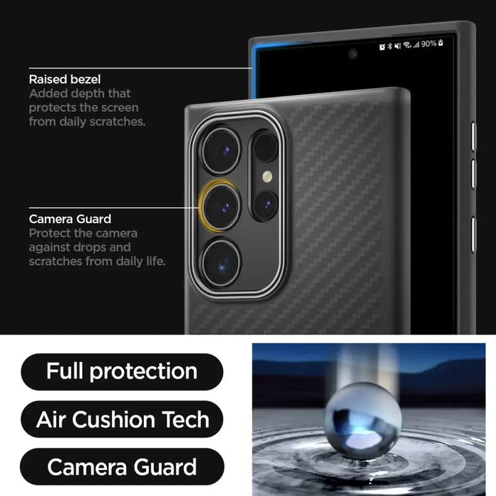 Spigen Enzo Aramid Case for Samsung Galaxy S24 Ultra - Matte Black - Cell phone cases and covers<<<HurtelXML