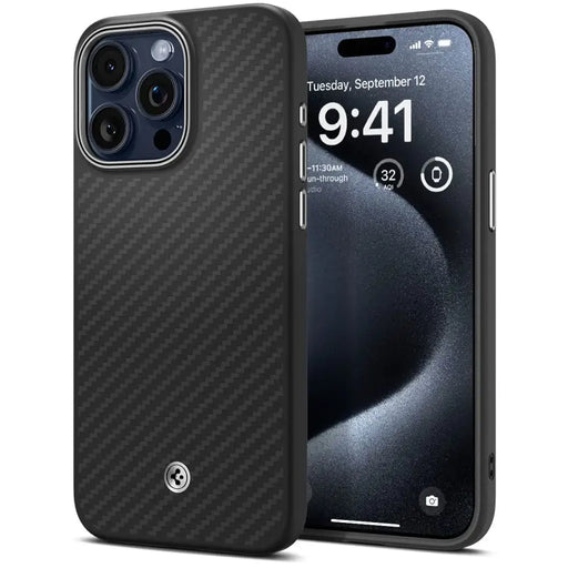 Spigen Enzo Aramid Mag Case with MagSafe for iPhone 15 Pro - Matte Black - Cell phone cases