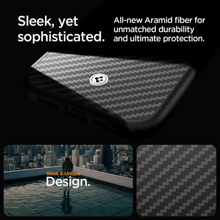 Spigen Enzo Aramid Mag Case with MagSafe for iPhone 15 Pro Max - Matte Black - Cell phone cases and covers<<<HurtelXML