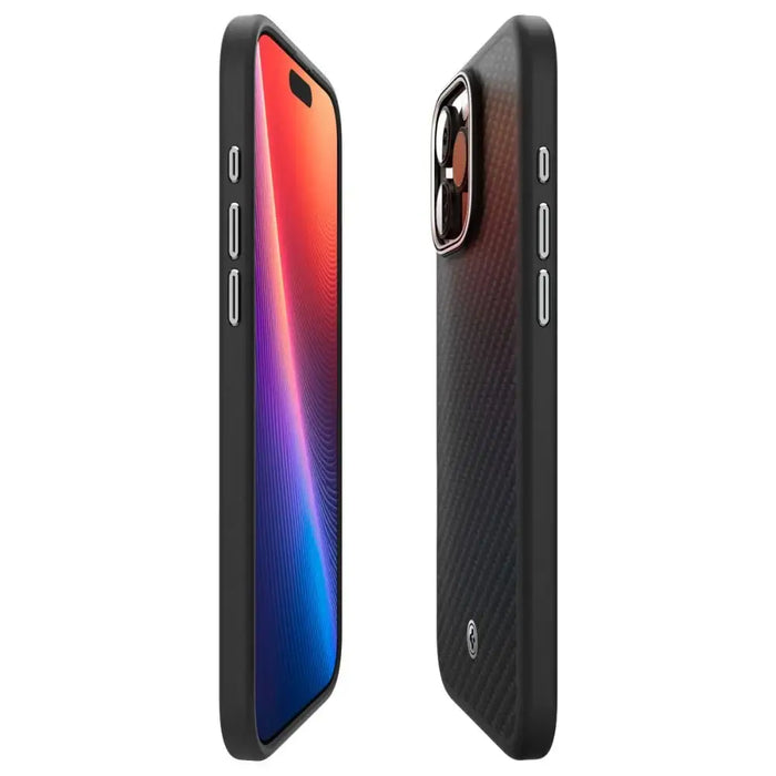 Spigen Enzo Aramid Mag Case with MagSafe for iPhone 16 Pro - Black and Silver - Cell phone cases and covers<<<HurtelXML