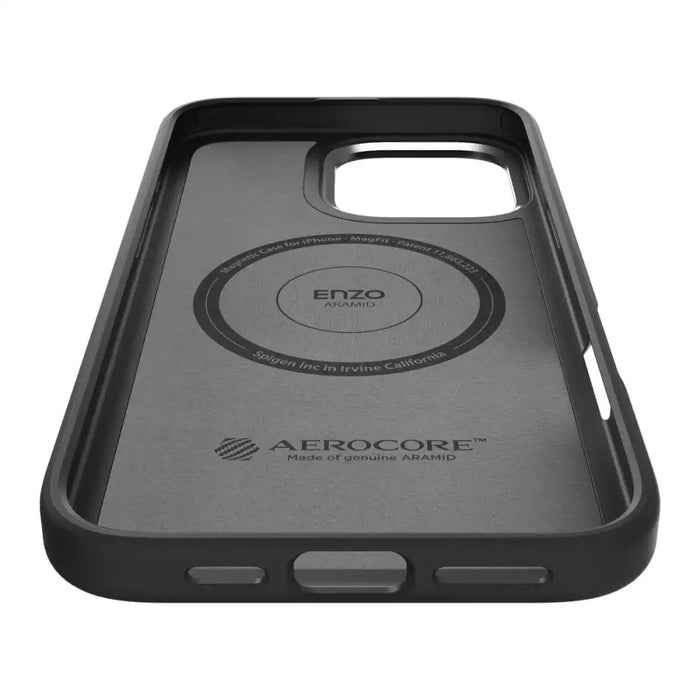 Spigen Enzo Aramid Mag Case with MagSafe for iPhone 16 Pro - Black and Silver - Cell phone cases and covers<<<HurtelXML