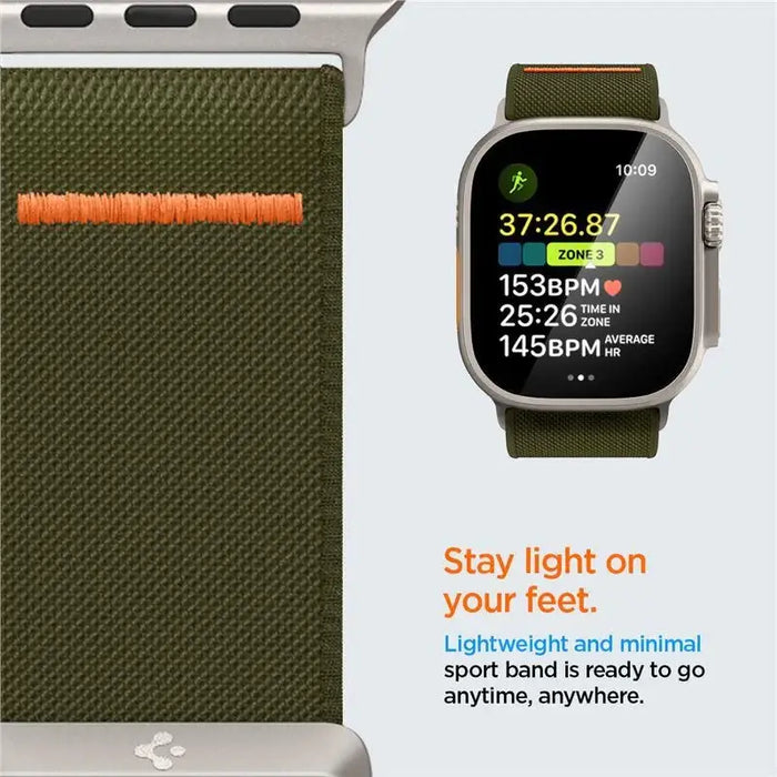 Spigen Fit Lite Ultra Strap for Apple Watch 4 / 5 / 6 / 7 / 8 / SE / Ultra (42/44/45/49 mm) - Green - Cell phone cases