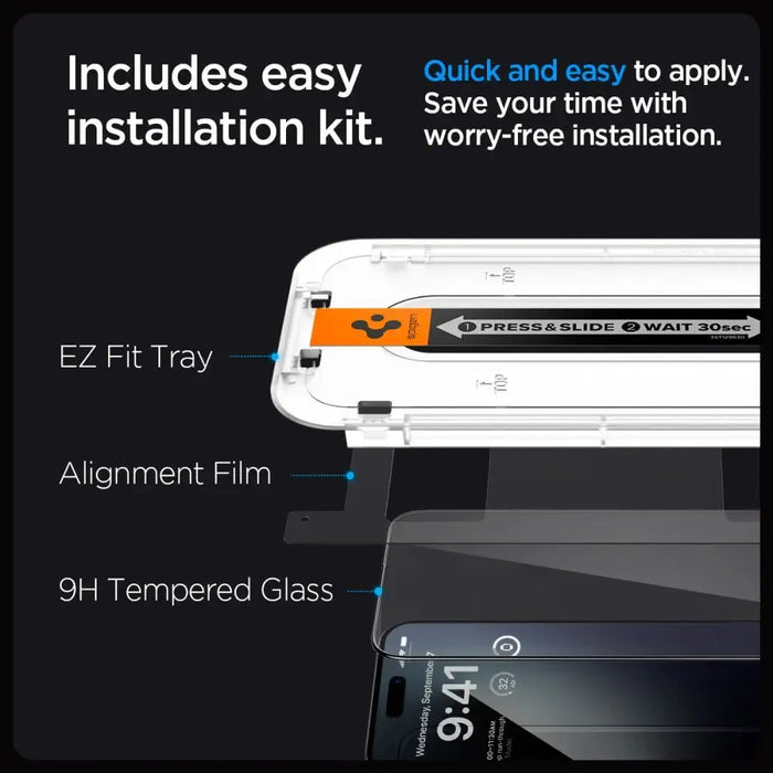 Spigen Glas.tR EZ Fit FC Tempered Glass for iPhone 15 Pro - Black 2 pcs. - Cell phone tempered glass<<<HurtelXML