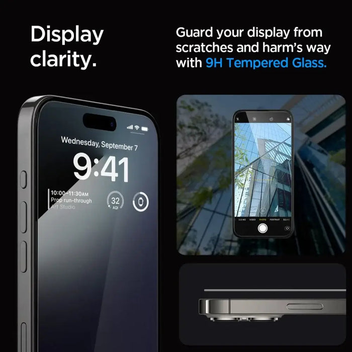 Spigen Glas.tR EZ Fit FC Tempered Glass for iPhone 15 Pro - Black 2 pcs. - Cell phone tempered glass<<<HurtelXML