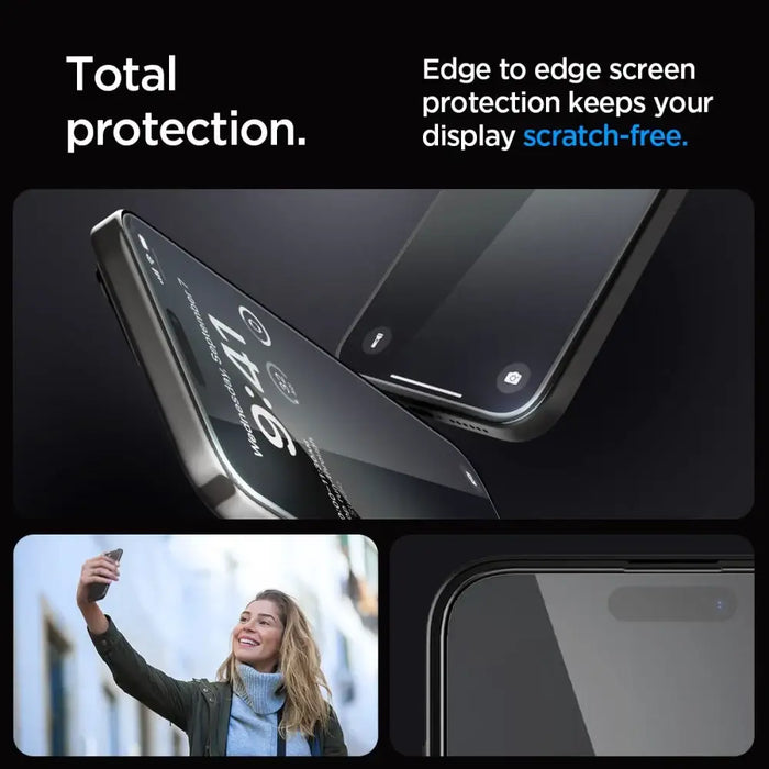Spigen Glas.tR EZ Fit FC Tempered Glass for iPhone 15 Pro - Black - Cell phone tempered glass<<<HurtelXML