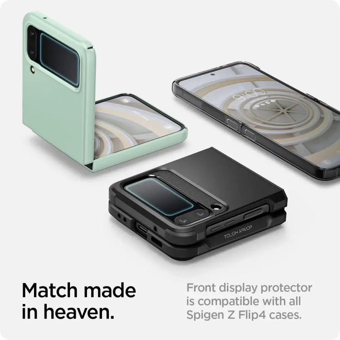 Spigen Glas.tR EZ Fit FC Tempered Glass with Hinge Film for Samsung Galaxy Z Flip 4 - Black 2 pcs. - Cell phone