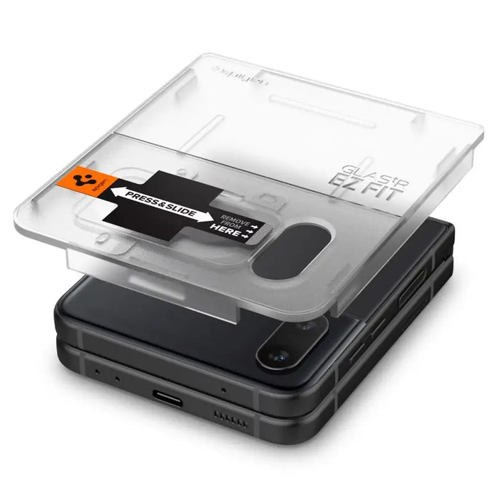 Spigen Glas.tR EZ Fit FC Tempered Glass with Hinge Film for Samsung Galaxy Z Flip 4 - Black 2 pcs. - Cell phone