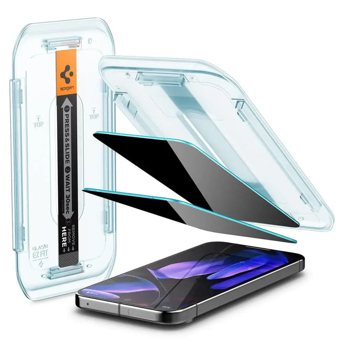 Spigen Glas.TR ’Ez Fit’ Privacy HD 2-pack privacy glass for Google Pixel 9 / 9 Pro - Cell phone tempered
