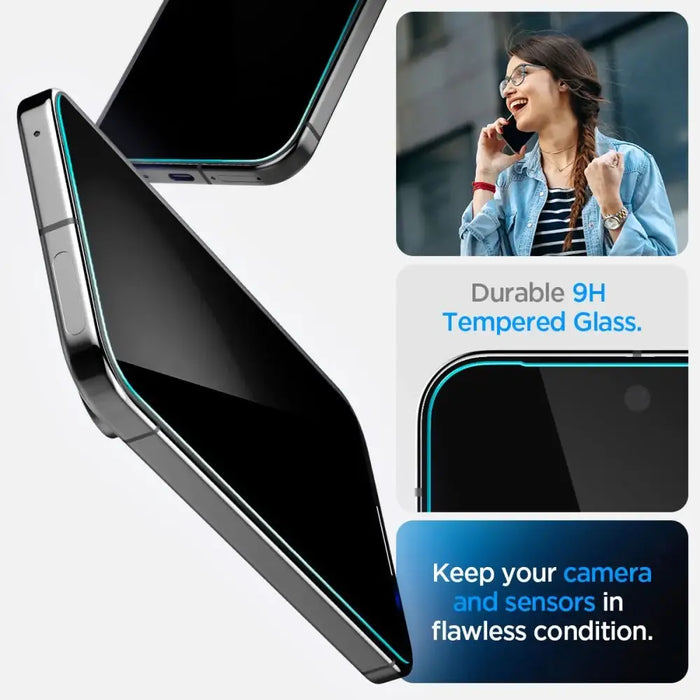 Spigen Glas.TR ’Ez Fit’ Privacy HD 2-pack privacy glass for Google Pixel 9 / 9 Pro - Cell phone tempered