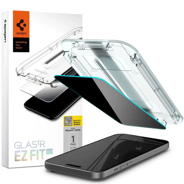 Spigen Glas.tR EZ Fit Privacy Tempered Glass for iPhone 15 / 16 - Cell phone tempered glass<<<HurtelXML