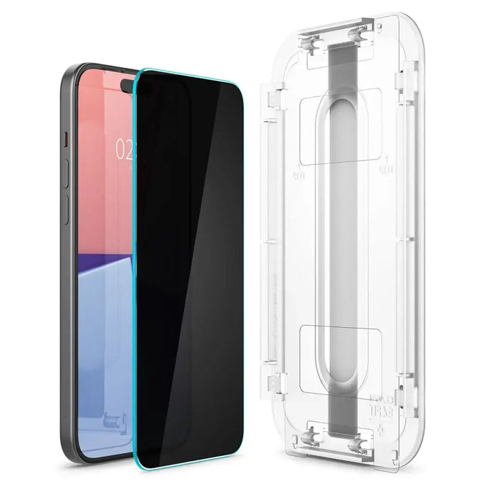 Spigen Glas.tR EZ Fit Privacy Tempered Glass for iPhone 15 Pro Max - Cell phone tempered glass<<<HurtelXML