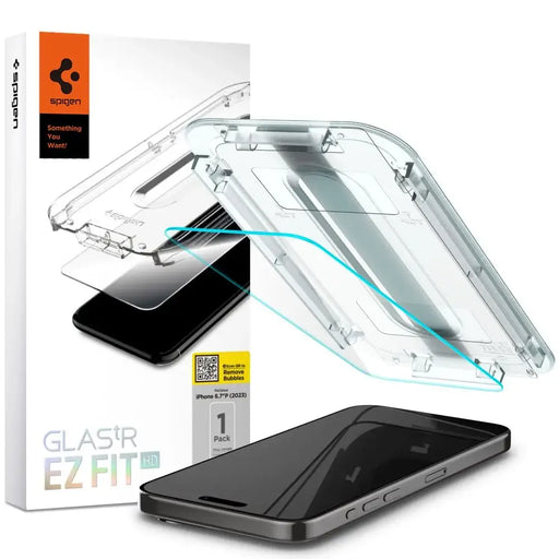 Spigen Glas.tR EZ Fit Tempered Glass for iPhone 15 Pro Max - Cell phone tempered glass<<<HurtelXML