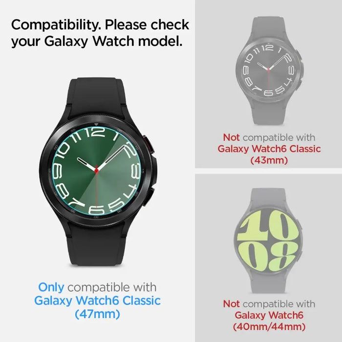 Spigen Glas.tR EZ Fit tempered glass for Samsung Galaxy Watch 6 Classic (47 mm) - 2 pcs. - Cell phone cases