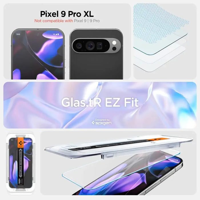 Spigen Glas.tR EZ Fit Tempered Glass with Applicator for Google Pixel 9 Pro XL (2 pcs.) - Cell phone tempered