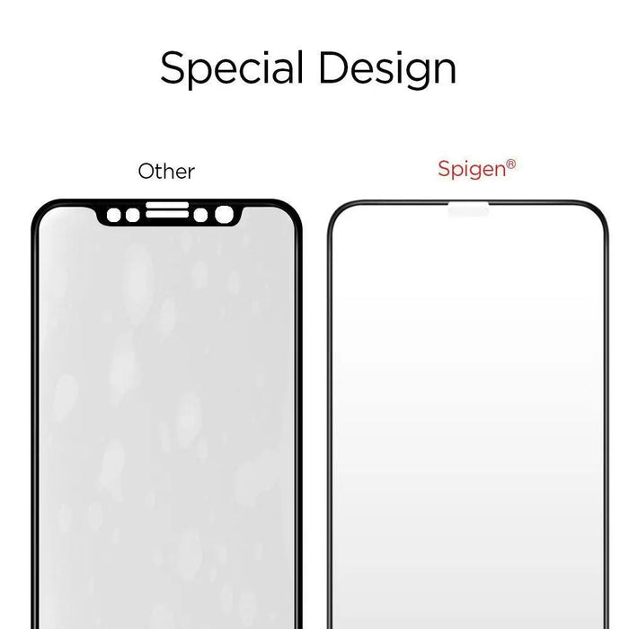 Spigen Glass FC Tempered Glass with Black Frame for iPhone X / XS / 11 Pro - Cell phone tempered glass<<<HurtelXML