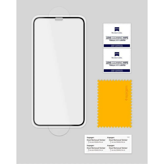Spigen Glass FC Tempered Glass with Black Frame for iPhone X / XS / 11 Pro - Cell phone tempered glass<<<HurtelXML