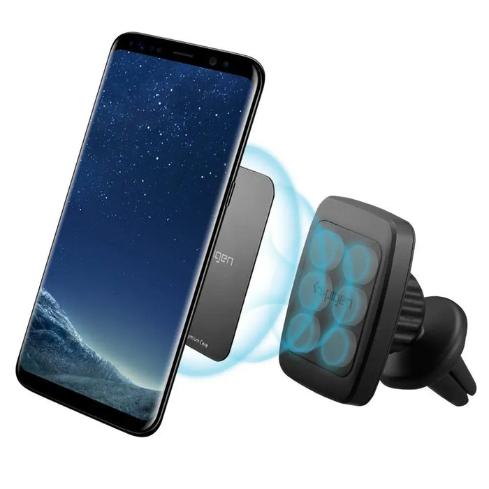 Spigen H12 phone holder for car air vent magnetic - black - Cell phone holders<<<HurtelXML