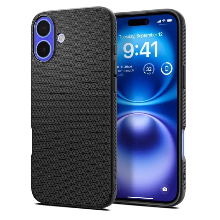 Spigen Liquid Air Case for iPhone 16 Plus - Black - Cell phone cases and covers<<<HurtelXML