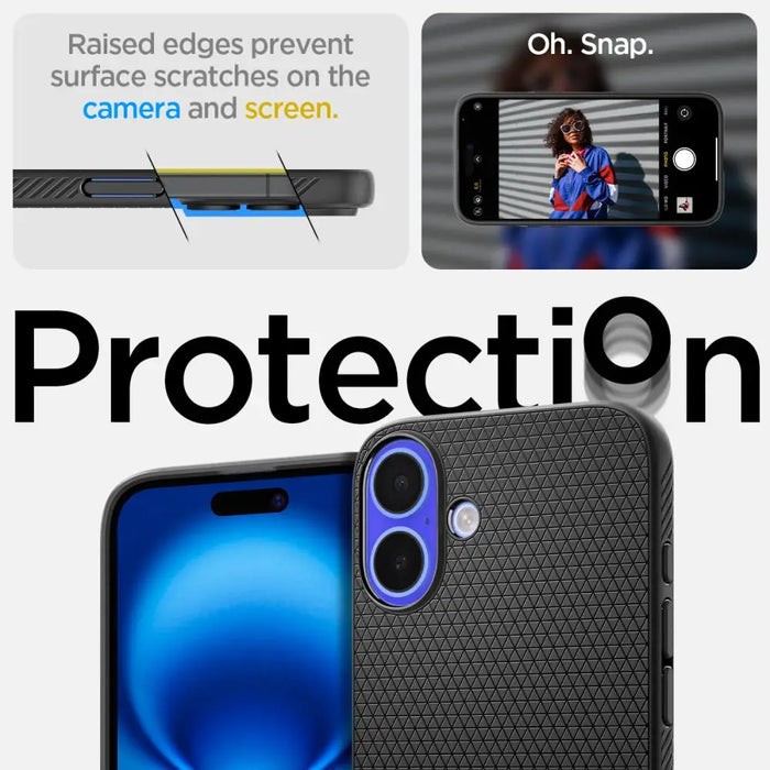 Spigen Liquid Air Case for iPhone 16 Plus - Black - Cell phone cases and covers<<<HurtelXML