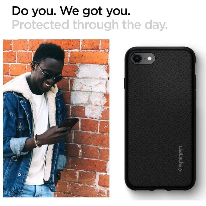 Spigen Liquid Air Case for iPhone 7 / 8 / SE 2020 / SE 2022 - Black - Cell phone cases and covers<<<HurtelXML