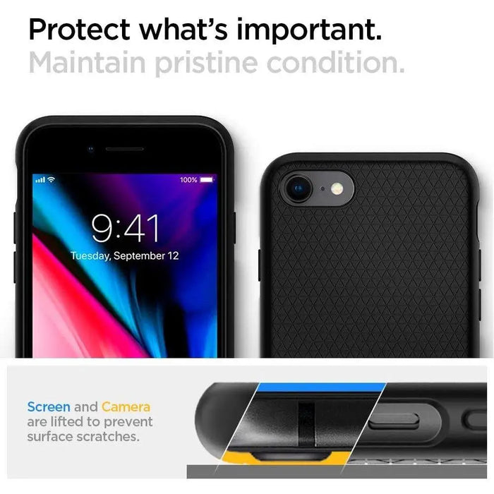 Spigen Liquid Air Case for iPhone 7 / 8 / SE 2020 / SE 2022 - Black - Cell phone cases and covers<<<HurtelXML