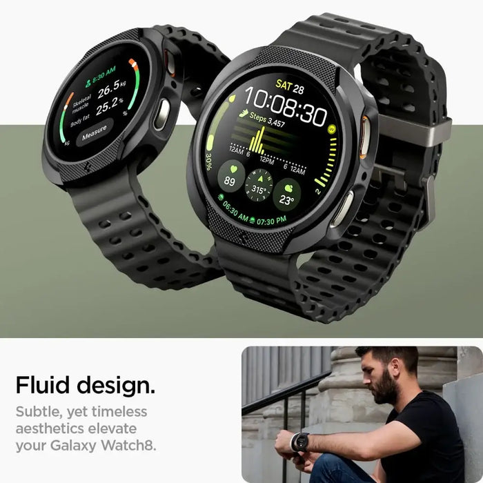 Spigen Liquid Air Case for Samsung Galaxy Watch 8 44mm - Matte Black - Cell phone cases and covers<<<HurtelXML