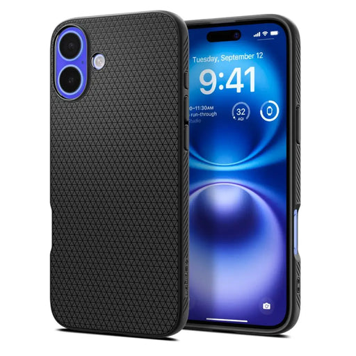 Spigen Liquid Air iPhone 16 Case - Black - Cell phone cases and covers<<<HurtelXML
