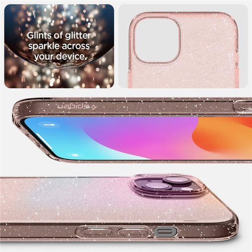 Spigen Liquid Crystal Glitter iPhone 15 Plus Case - Pink/Clear - Cell phone cases and covers<<<HurtelXML