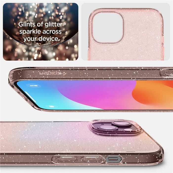 Spigen Liquid Crystal Glitter iPhone 15 Plus Case - Pink/Clear - Cell phone cases and covers<<<HurtelXML