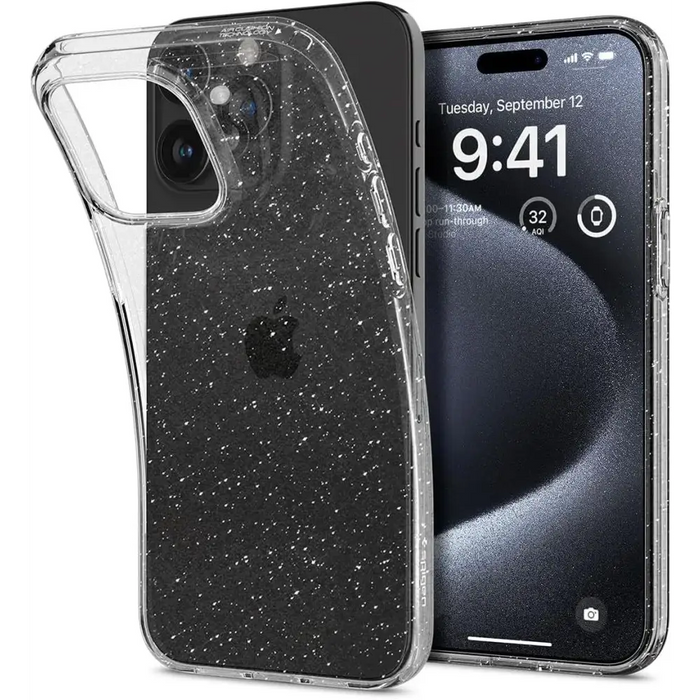 Spigen Liquid Crystal iPhone 15 Pro Case - Clear Glitter - Cell phone cases and covers<<<HurtelXML