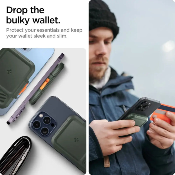 Spigen Lock Fit MagSafe Card Case - Green - Cell phone cases and covers<<<HurtelXML