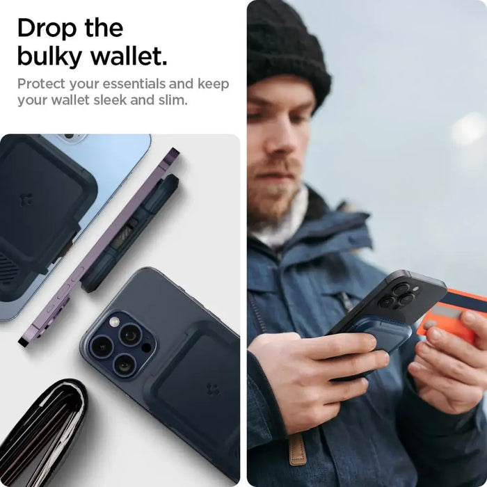 Spigen Lock Fit MagSafe Card Case - Navy Blue - Cell phone cases and covers<<<HurtelXML