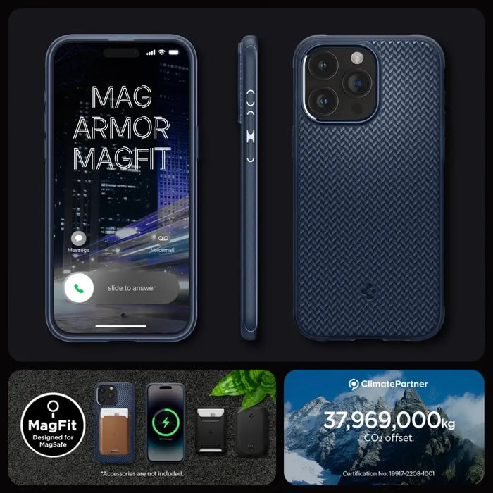 Spigen Mag Armor Case with MagSafe for iPhone 15 Pro Max - Blue - Cell phone cases and covers<<<HurtelXML