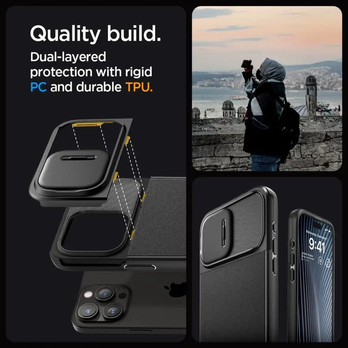 Spigen Optik Armor Mag case with MagSafe for iPhone 15 Pro - black - Cell phone cases and covers<<<HurtelXML