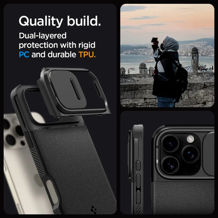 Spigen Optik Armor Mag Case with MagSafe for iPhone 16 Pro Max - Black - Cell phone cases and covers<<<HurtelXML