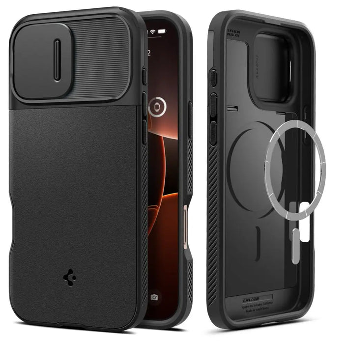 Spigen Optik Armor Mag Case with MagSafe for iPhone 16 Pro Max - Black - Cell phone cases and covers<<<HurtelXML
