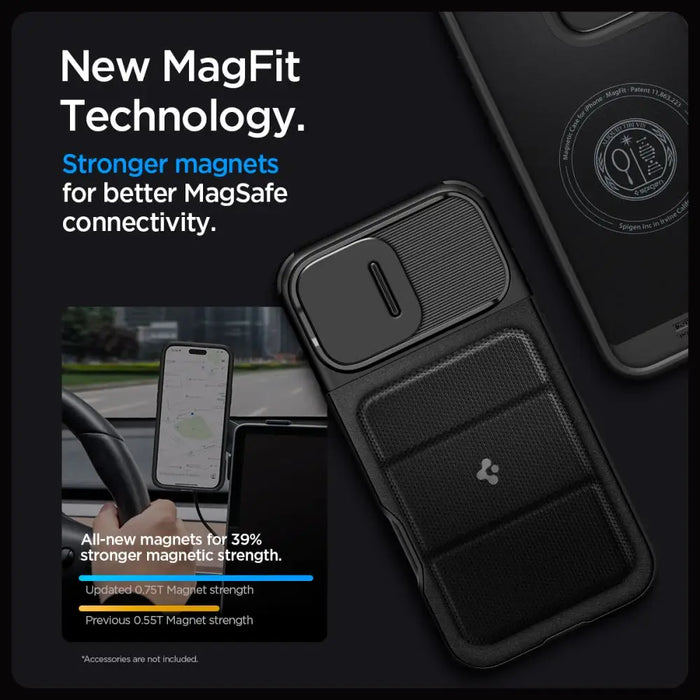 Spigen Optik Armor Mag Case with MagSafe for iPhone 16 Pro Max - Black - Cell phone cases and covers<<<HurtelXML