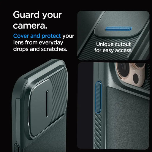 Spigen Optik Armor Mag Case with MagSafe for iPhone 16 Pro Max - Green - Cell phone cases and covers<<<HurtelXML