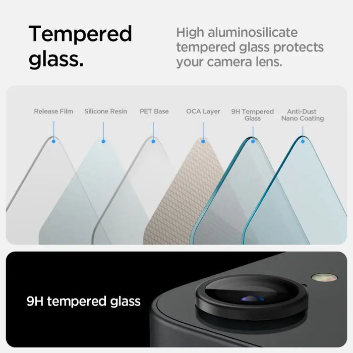 Spigen Optik Pro GLAS.TR ’Ez Fit’ Camera Cover 2-pack for iPhone 16e - Black - Cell phone tempered glass<<<HurtelXML